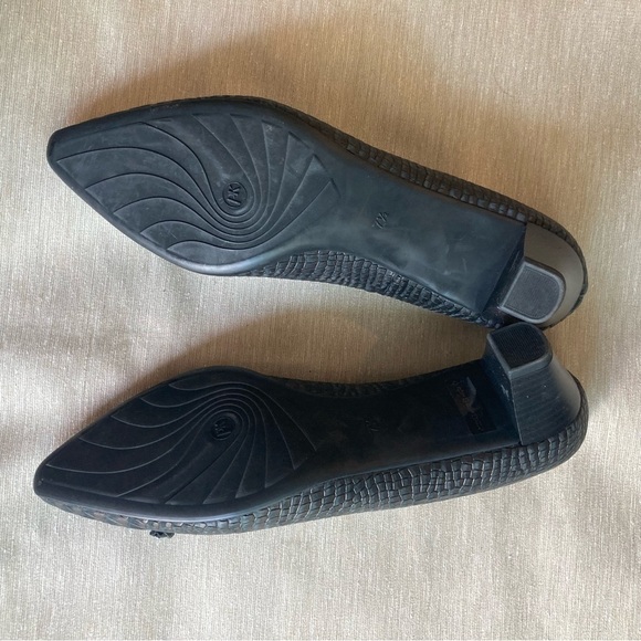 PETER KAISER Sz 7.5 UK Crocodile Style Pointy Toe Bow Short  Heel Leather Shoes - Picture 13 of 14